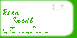 rita kredl business card